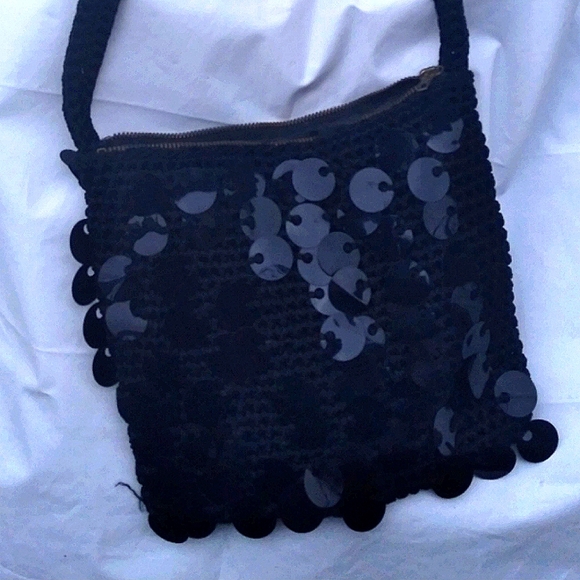 Vintage Walborg Large Black Sequin Shoulder Bag (OS) EUC - Picture 2 of 7